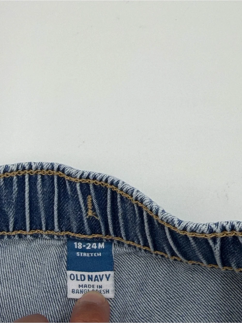 Old Navy Light Blue Denim Pull-On Shorts with Drawstring 18-24 Months